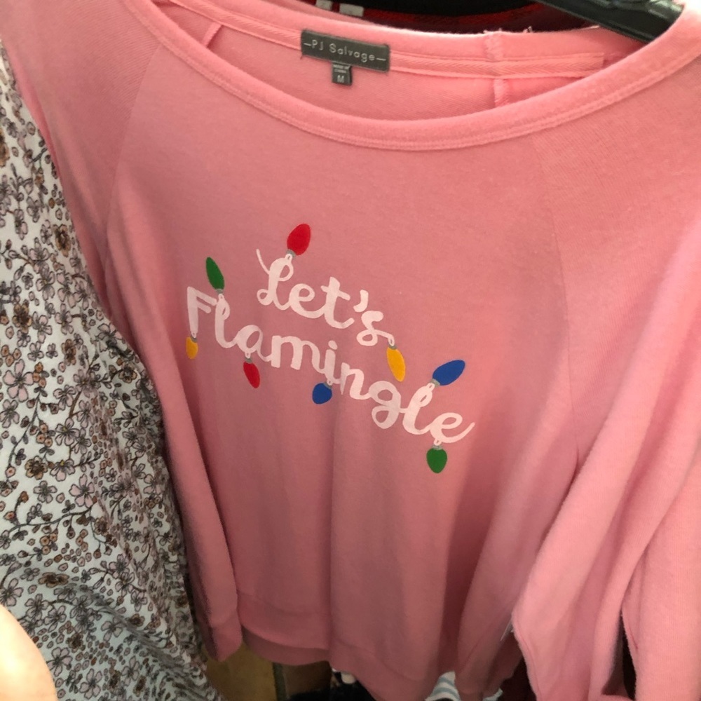 PJ Salvage Let's Flamingle Long Sleeve Graphic Top 🤩 S1 - Picture 6 of 9